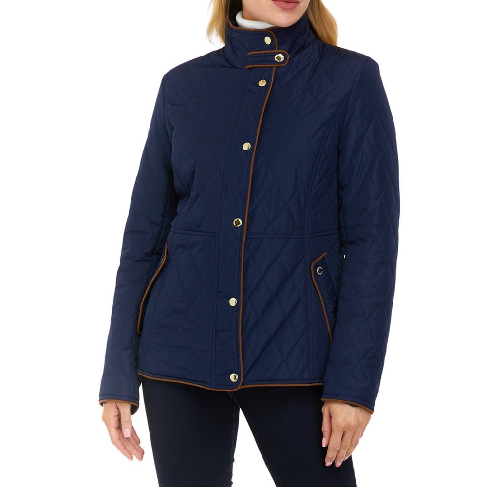 Crown & Ivy Navy Quilted Coat NWOT Medium